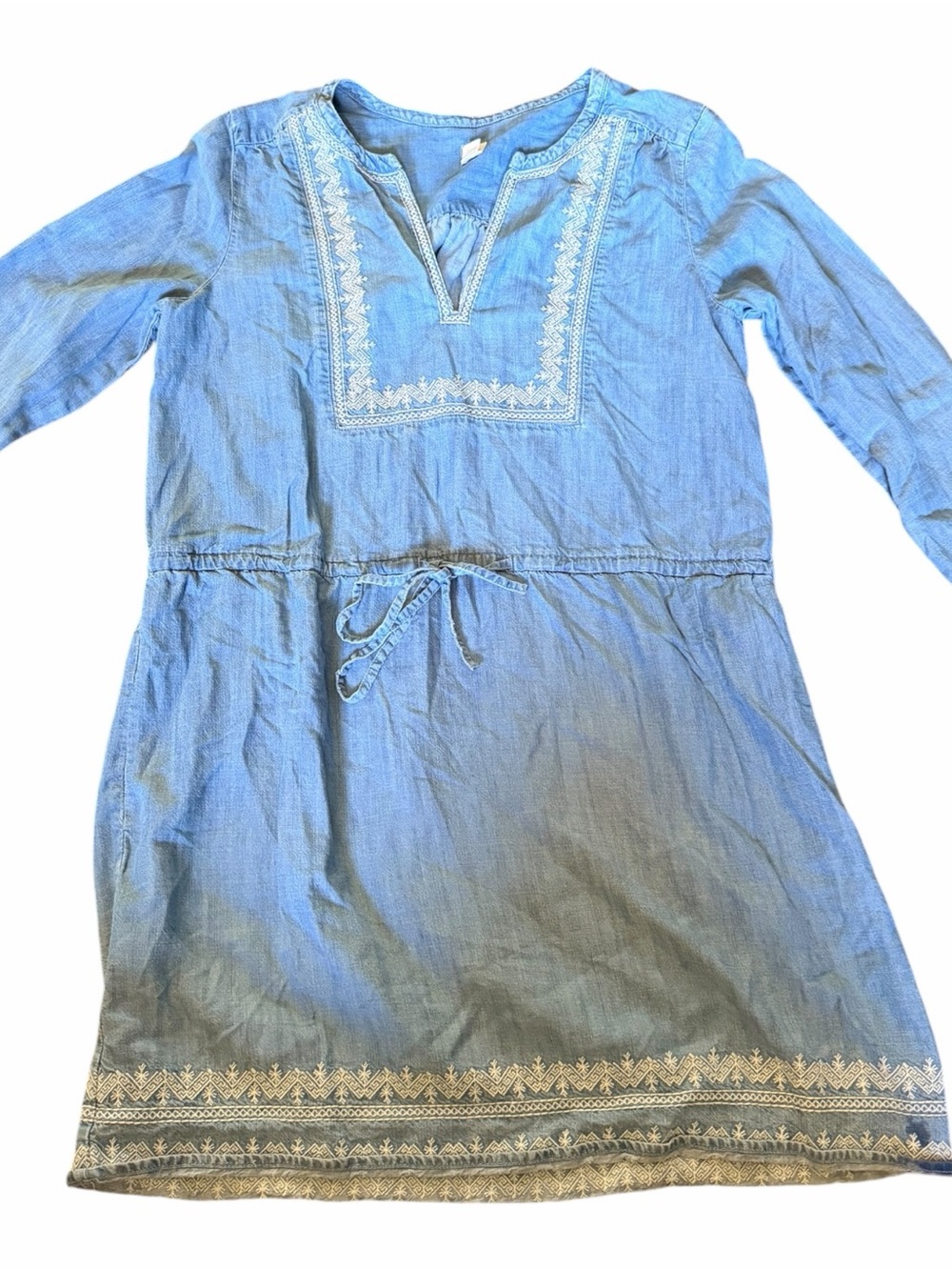 Vintage Gap Chambray Embroidered Boho Dress Small E - Picture 5 of 9